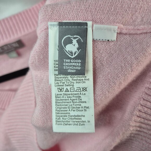 J Crew Sweater Womens S Pink 100% Cashmere Knit Cardigan Cropped V Neck - Picture 6 of 8